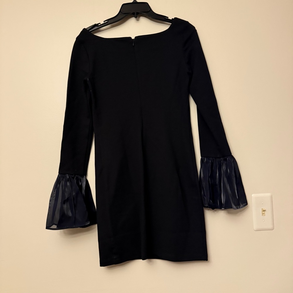 STAUD Black Dress with Sheer Bell Sleeves - Picture 5 of 9